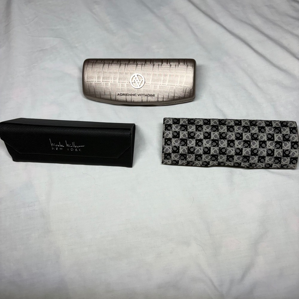 Nicole Miller Adrienne Vittadini Liz Claiborne Eyewear Cases Bundle 3pc Set